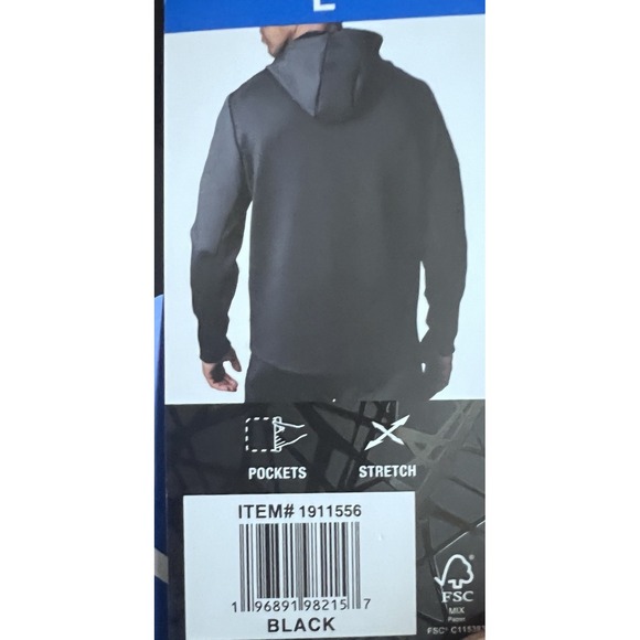 Spyder Men's Full Zip Hoodie Size Large NWT Black Ribbed - Picture 3 of 8